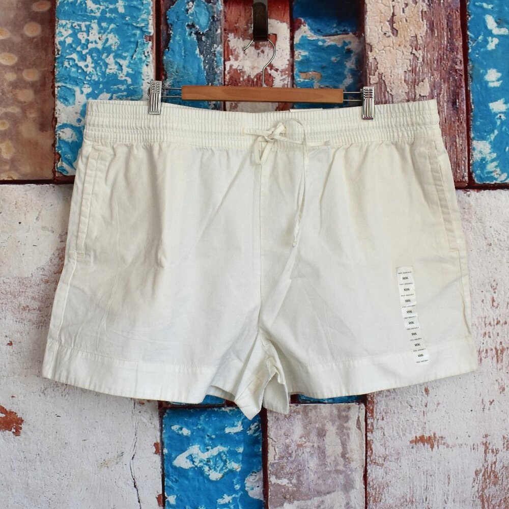 Women's Free Assembly Pull On Shorts 3" Inseam Drawstring XXXLARGE White NEW